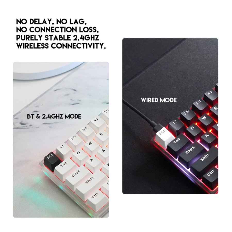 Keyboard Gaming Mechanical RGB Hot-Swappable MAXFIT61 FROST WIRELESS